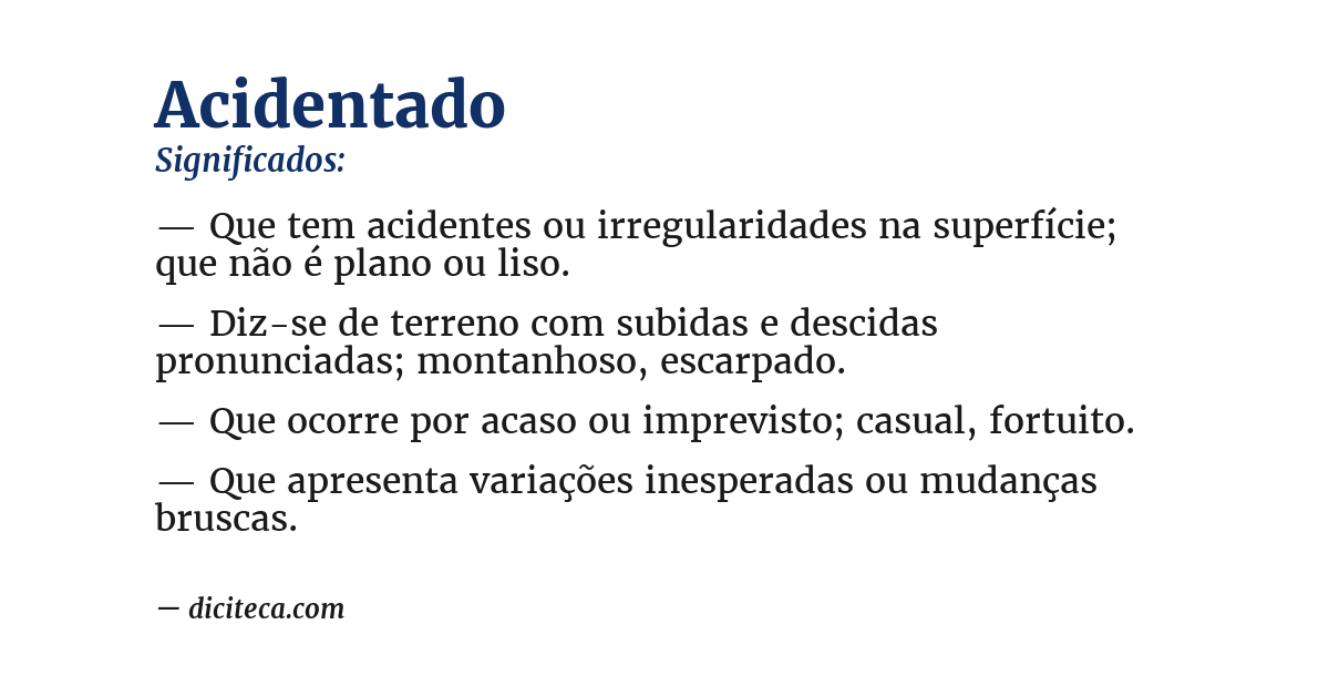 Significado de acidentado