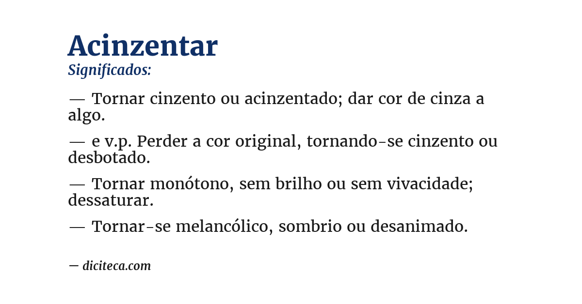 Significado de acinzentar