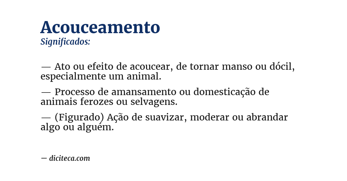 Significado de acouceamento
