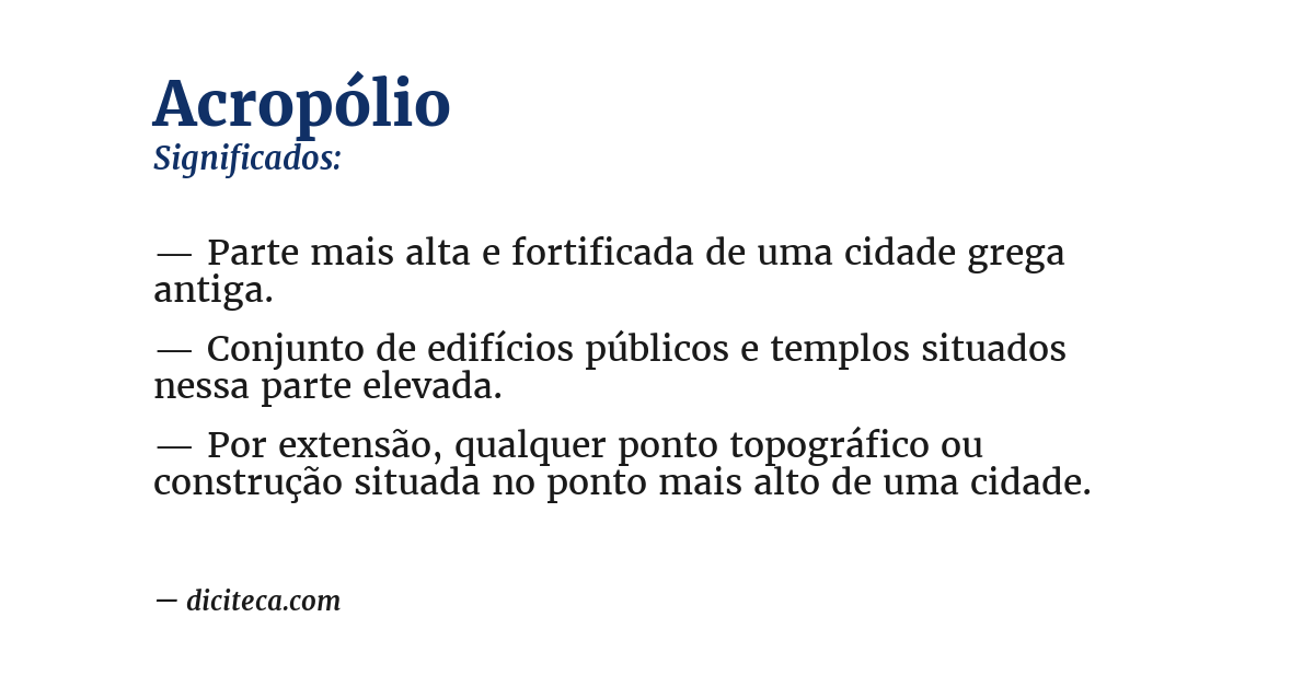 Significado de acropólio