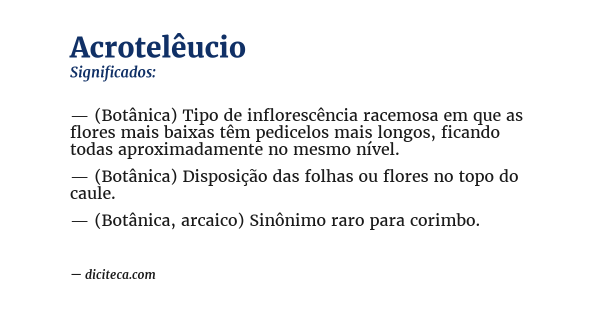 Significado de acrotelêucio