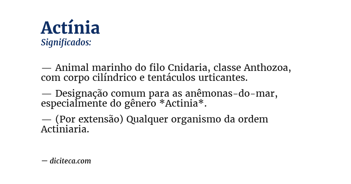 Significado de actínia