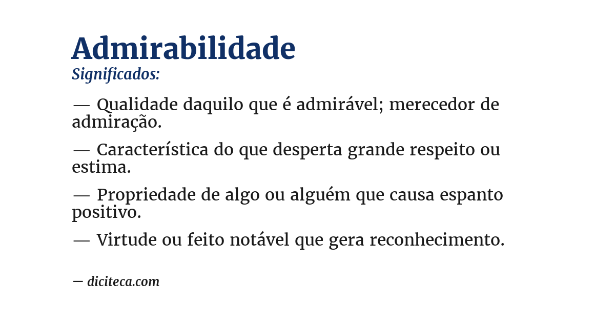 Significado de admirabilidade