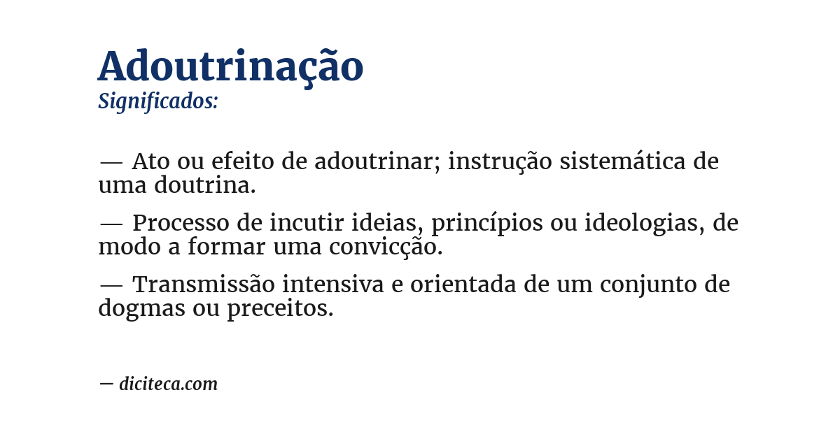 Significado de adoutrinação