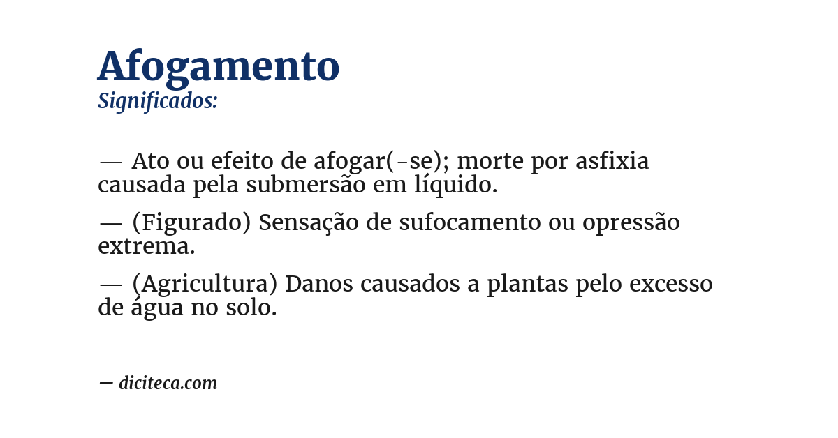Significado de afogamento