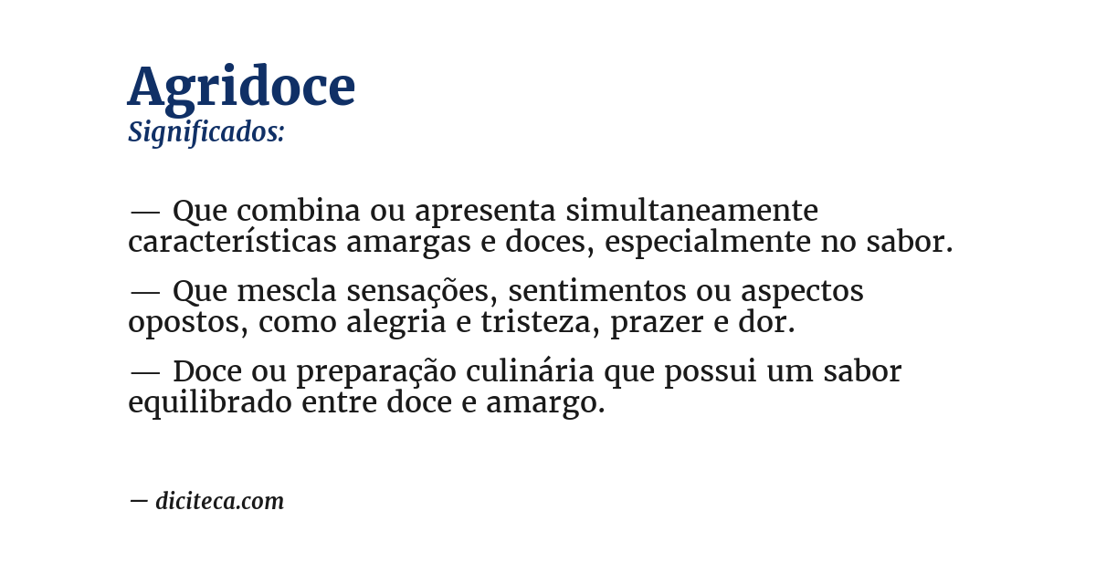 Significado de agridoce