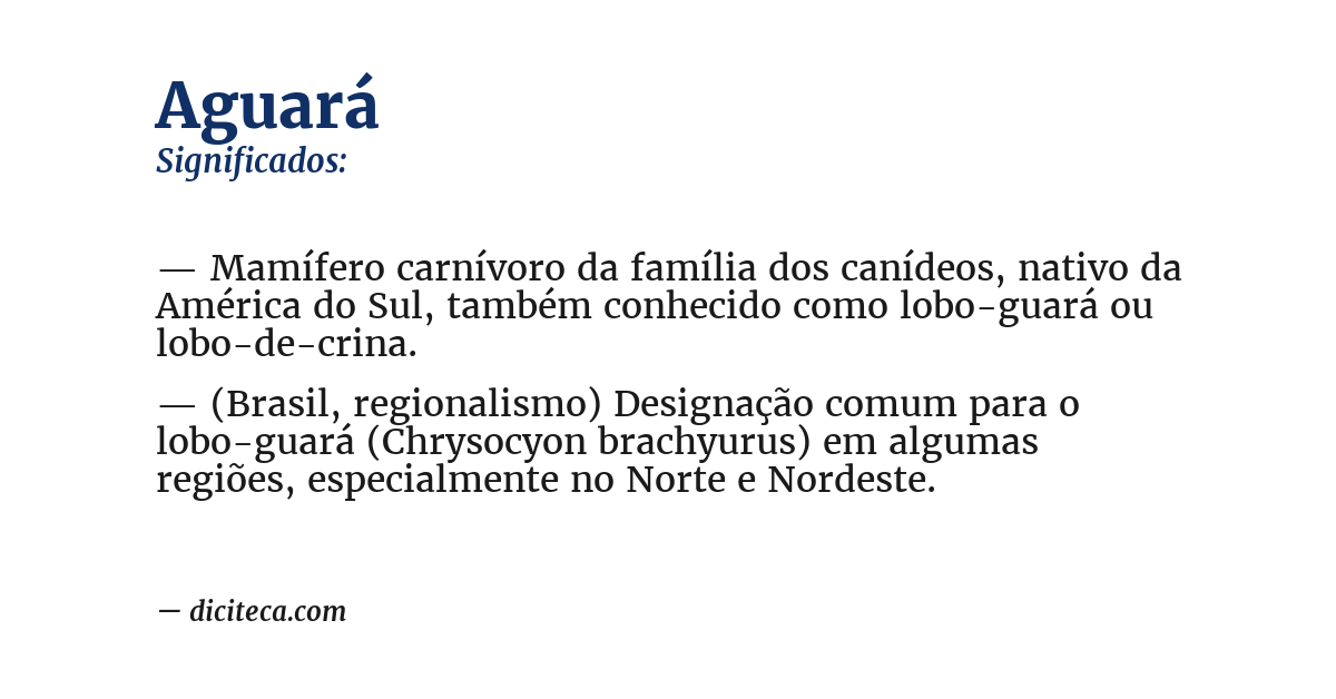 Significado de aguará