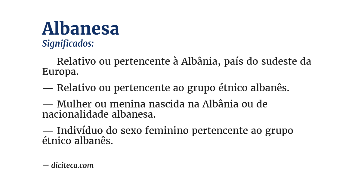 Significado de albanesa
