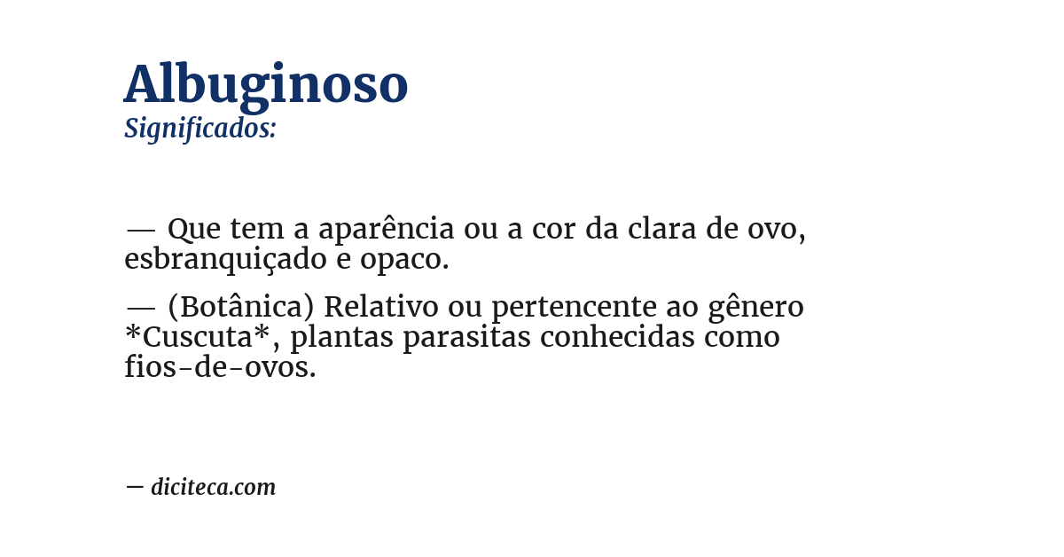 Significado de albuginoso