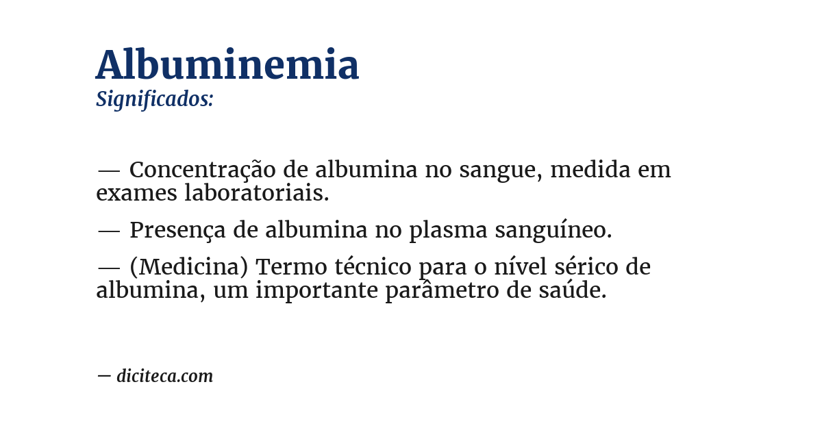 Significado de albuminemia