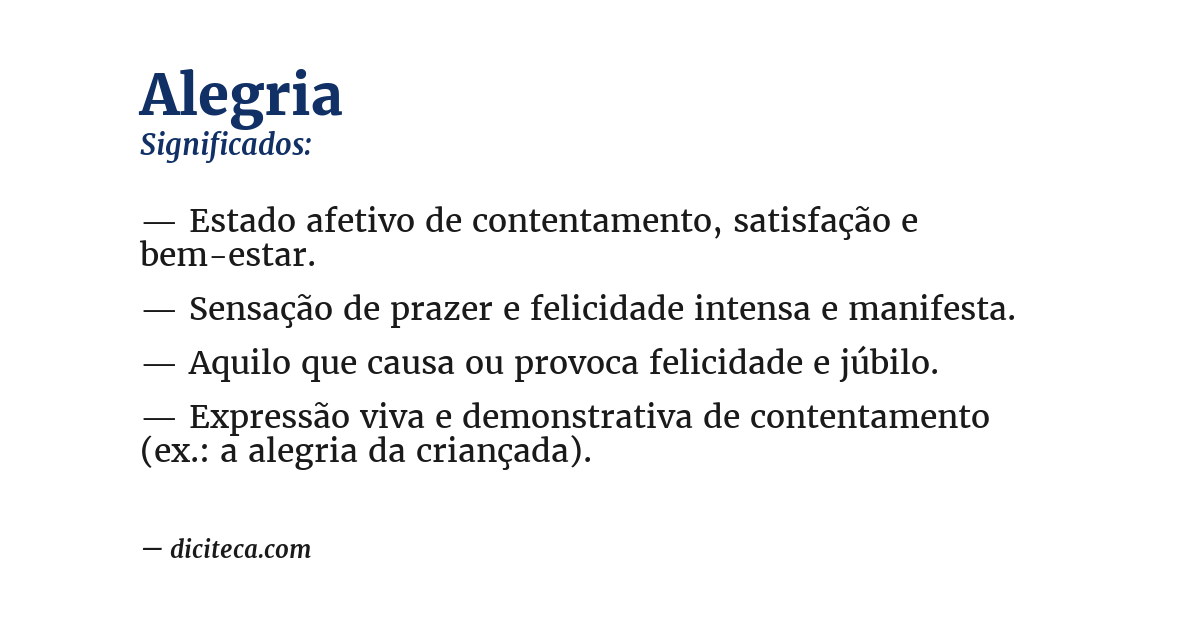 Significado de alegria