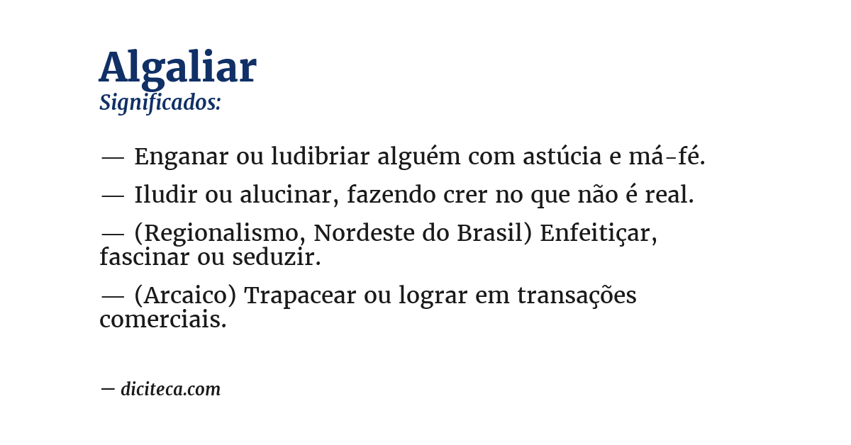 Significado de algaliar