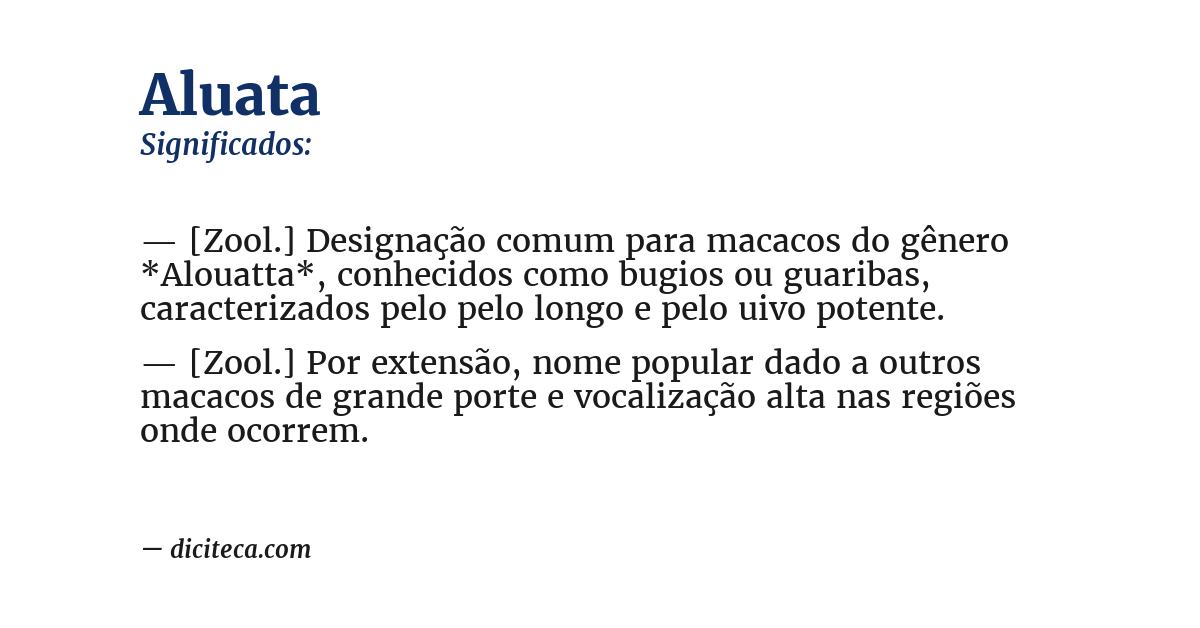 Significado de aluata