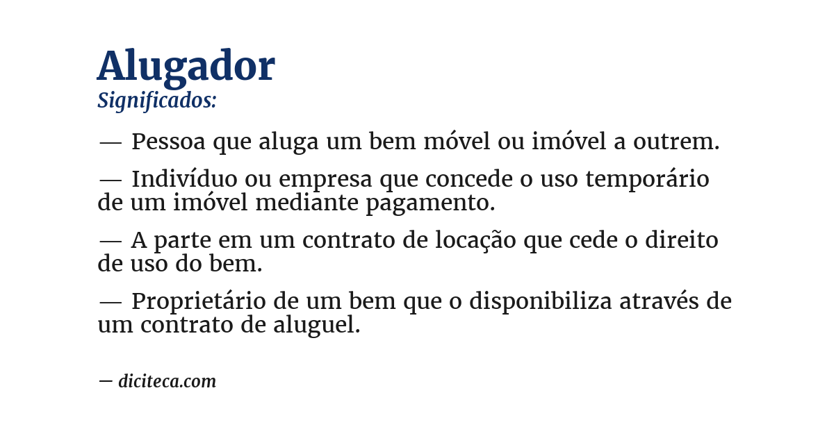 Significado de alugador