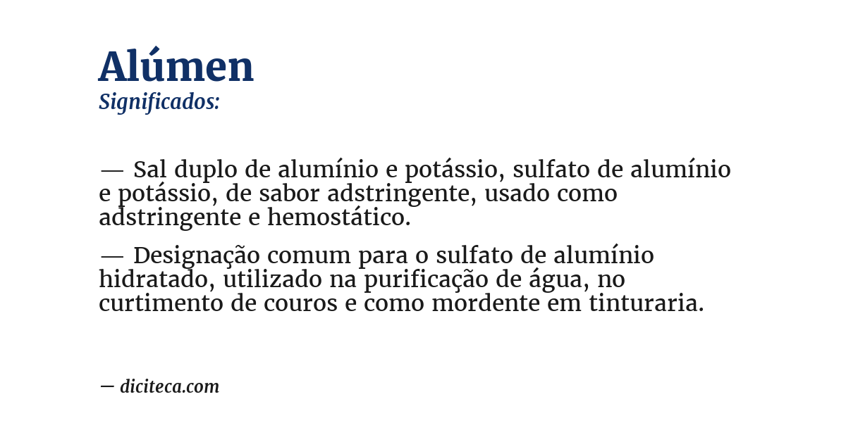 Significado de alúmen