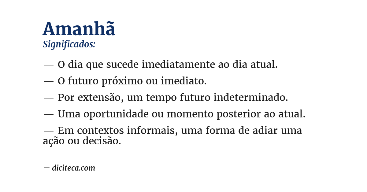 Significado de amanhã