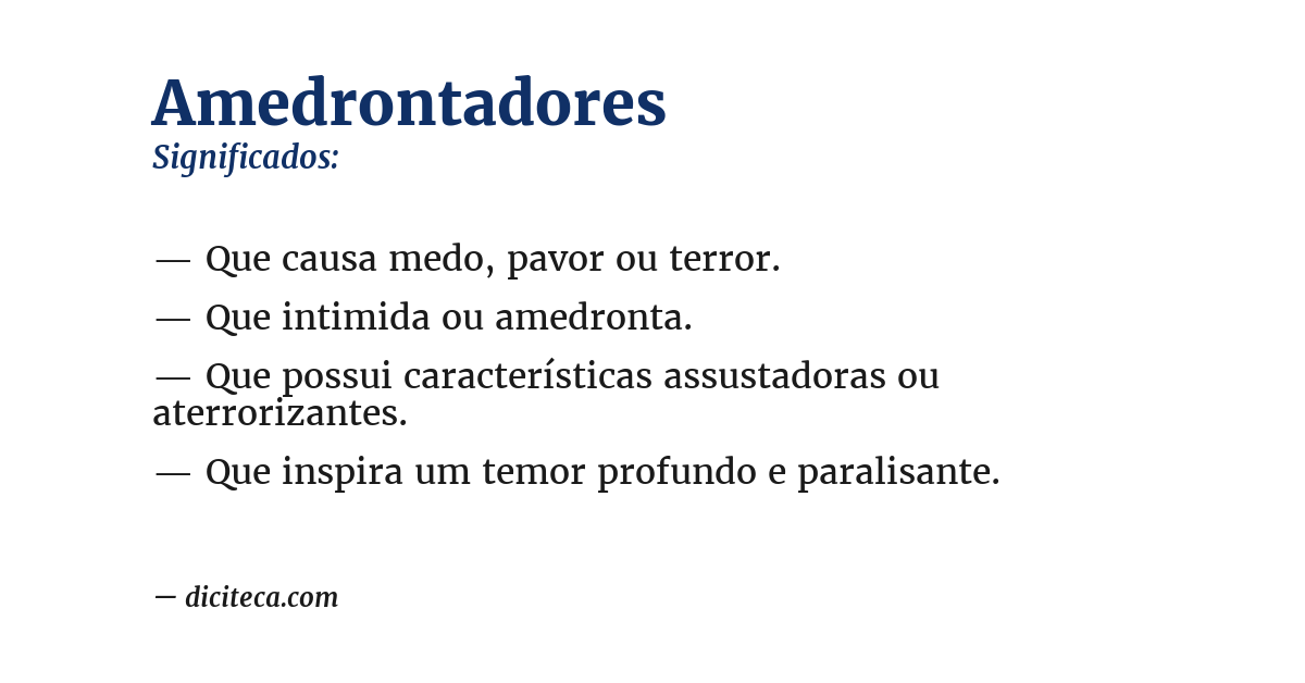 Significado de amedrontadores