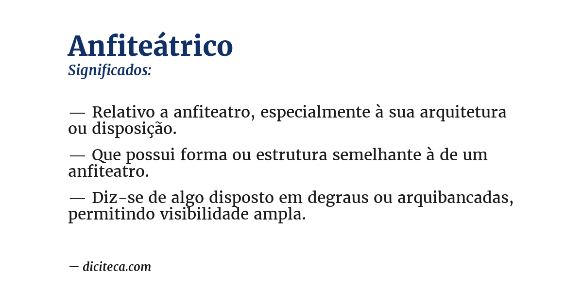Significado de anfiteátrico
