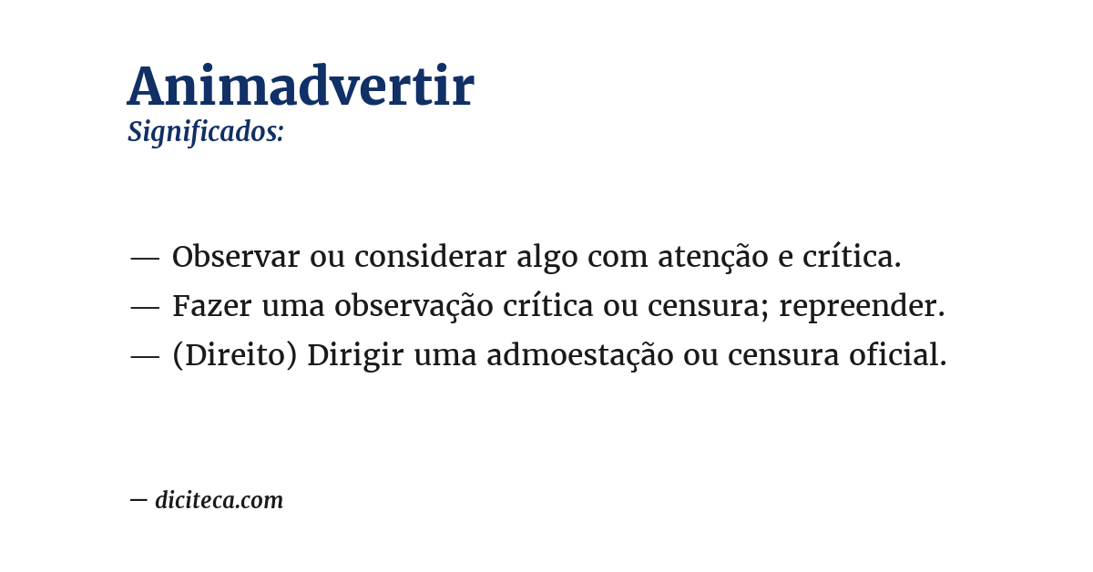 Significado de animadvertir
