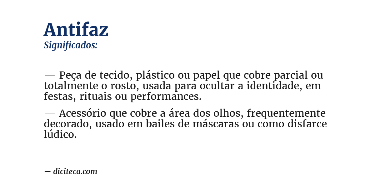 Significado de antifaz