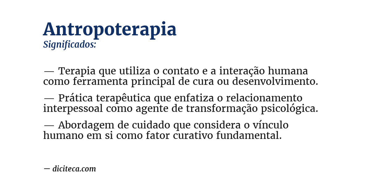 Significado de antropoterapia