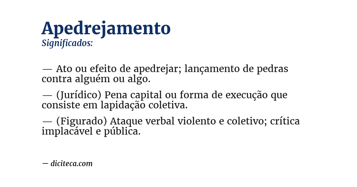 Significado de apedrejamento