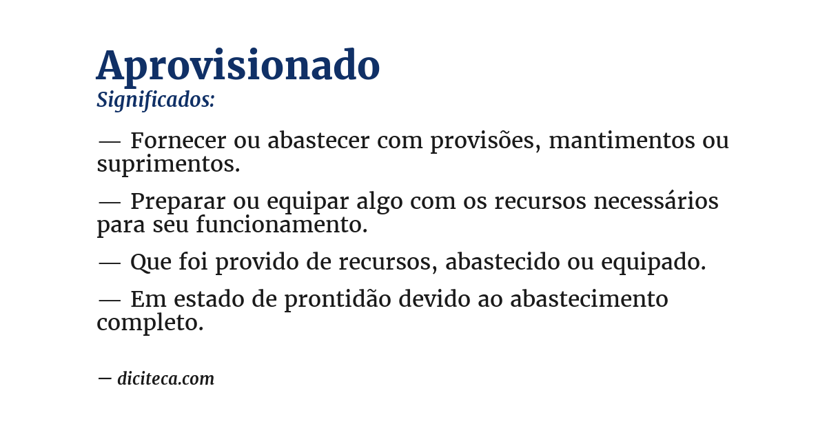 Significado de aprovisionado