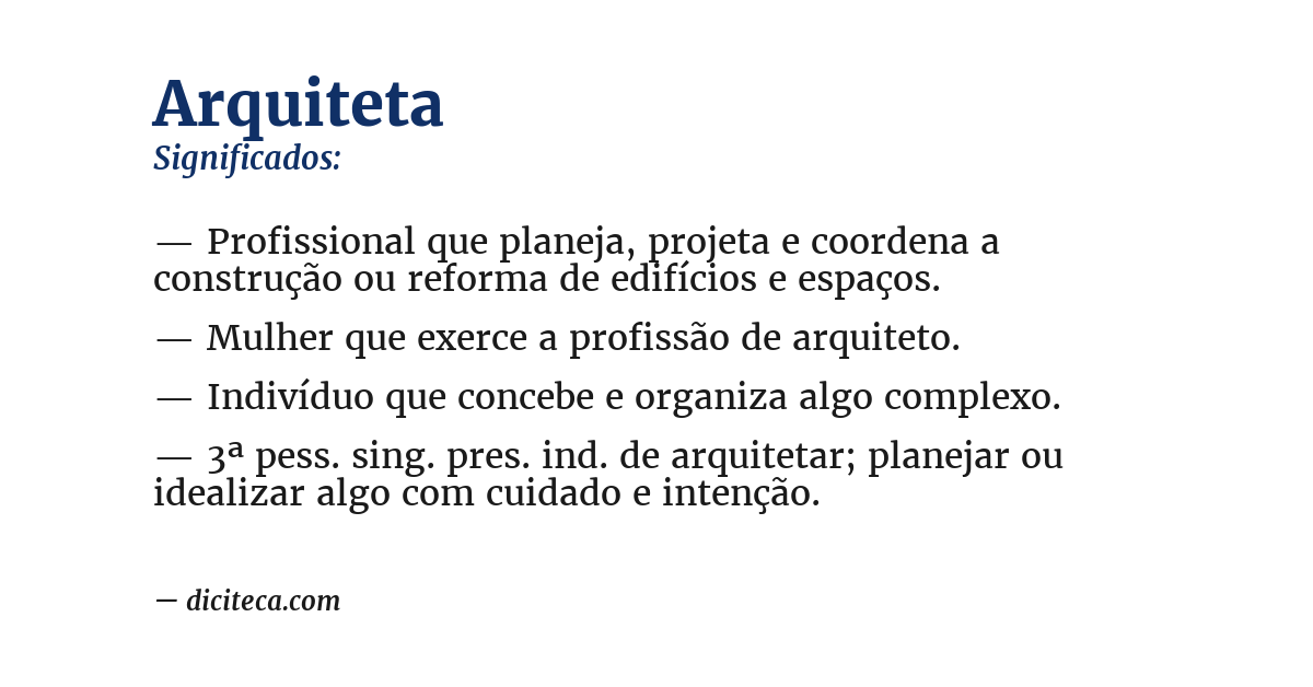 Significado de arquiteta