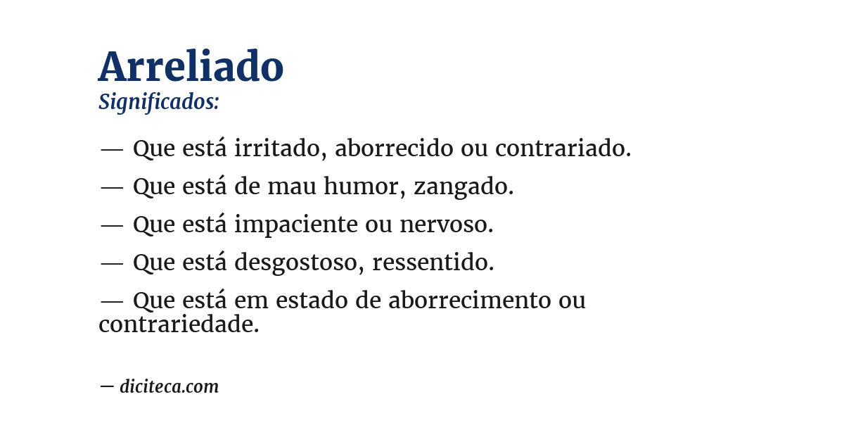 Significado de arreliado