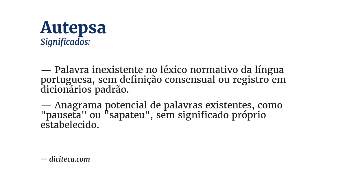 Significado de autepsa