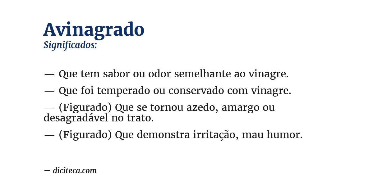 Significado de avinagrado