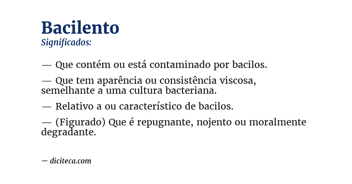 Significado de bacilento
