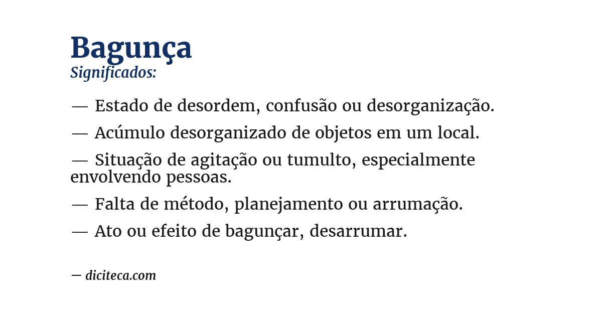 Significado de bagunça