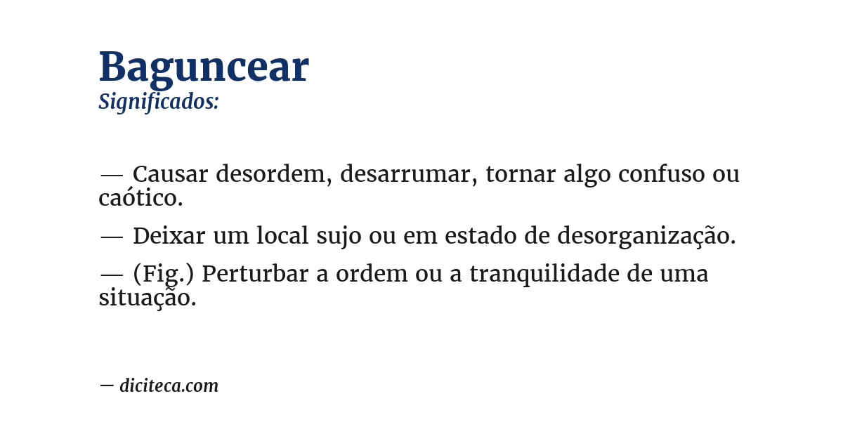 Significado de baguncear