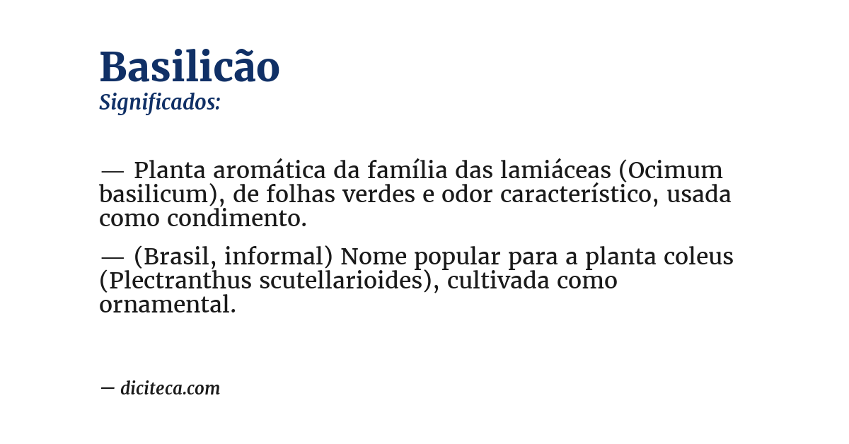Significado de basilicão