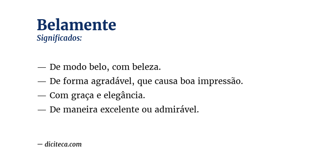 Significado de belamente
