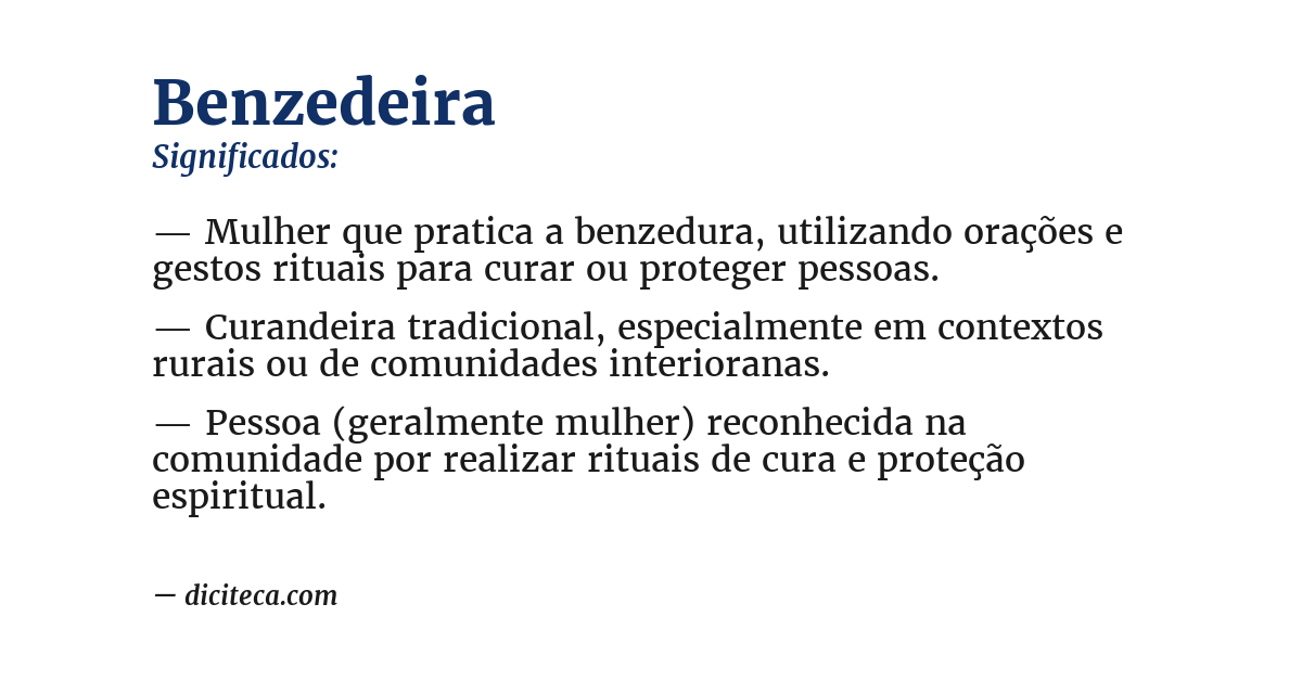 Significado de benzedeira