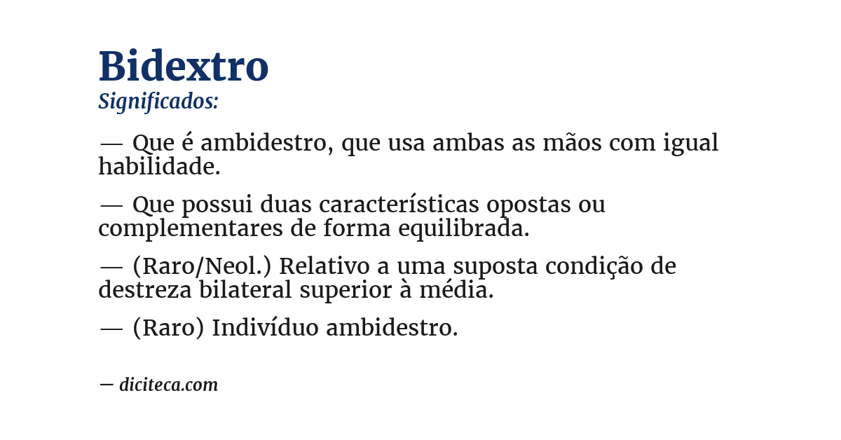 Significado de bidextro