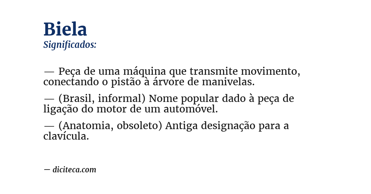Significado de biela