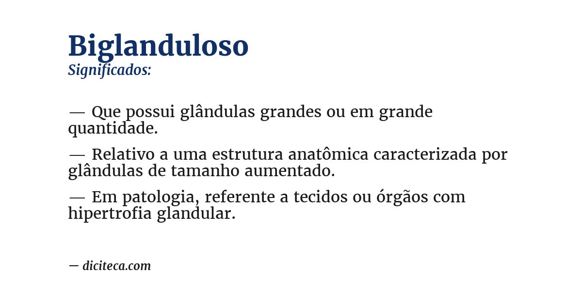 Significado de biglanduloso