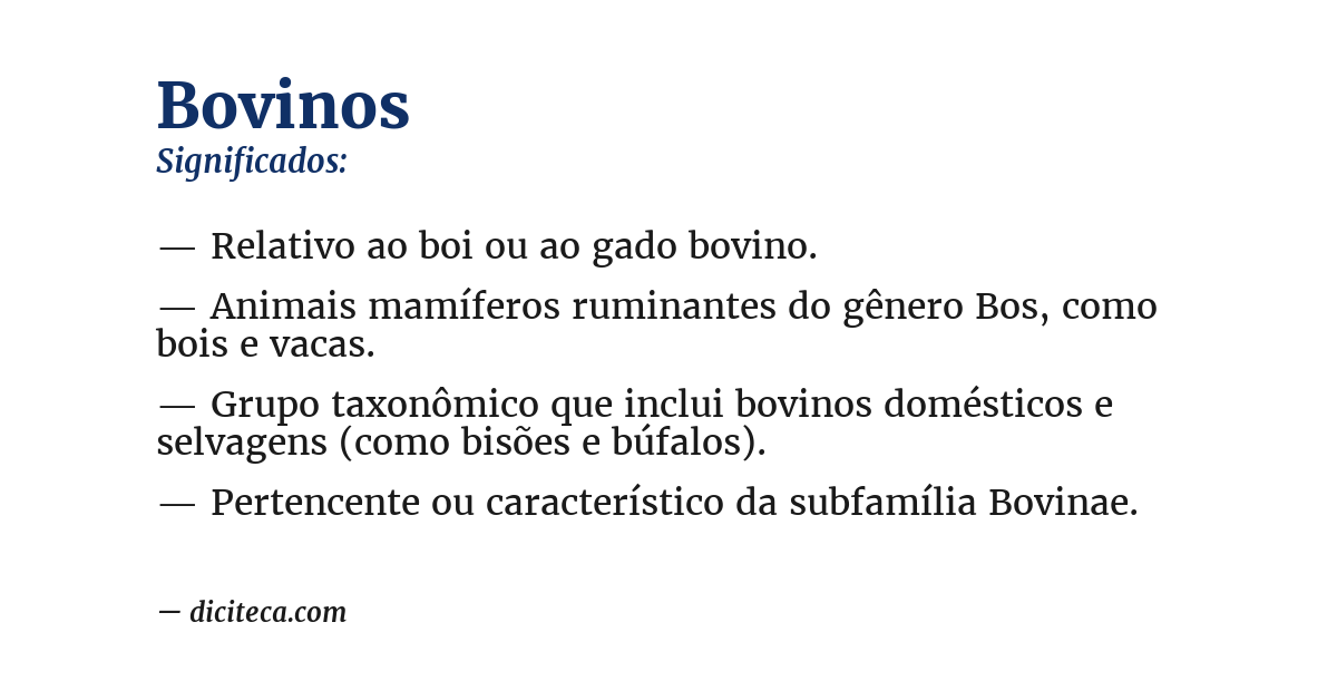 Significado de bovinos