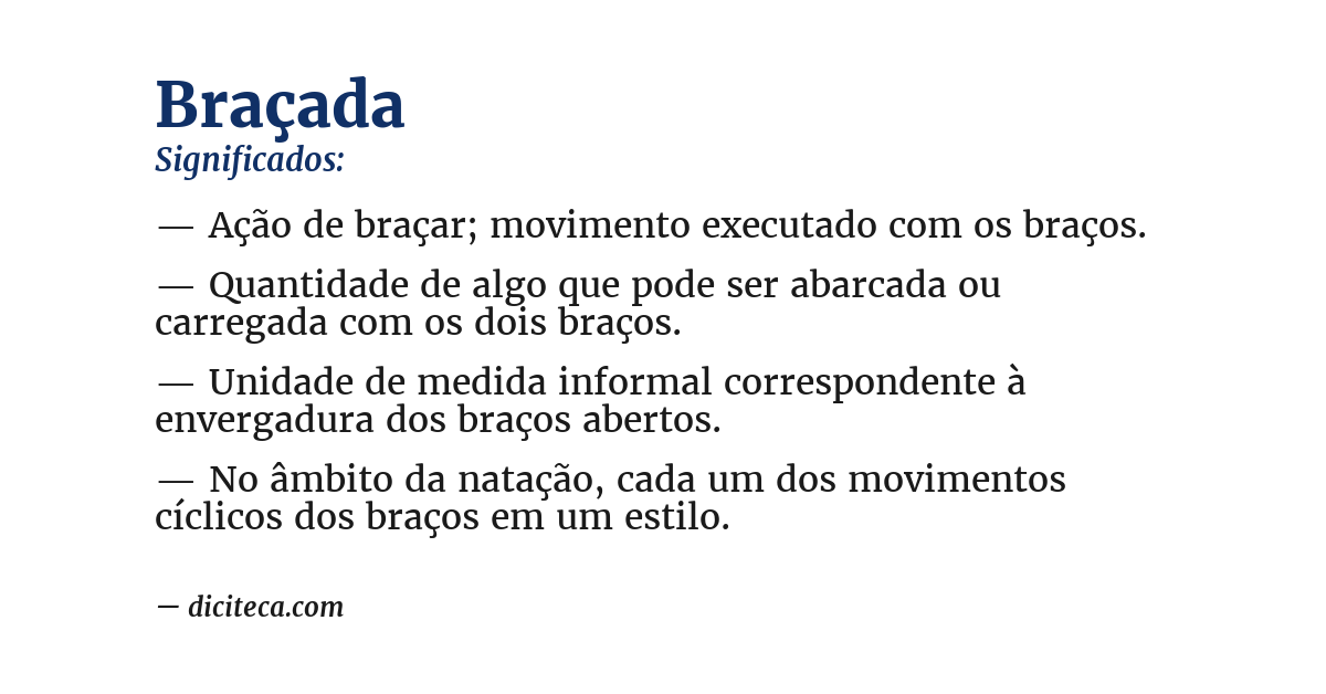 Significado de braçada