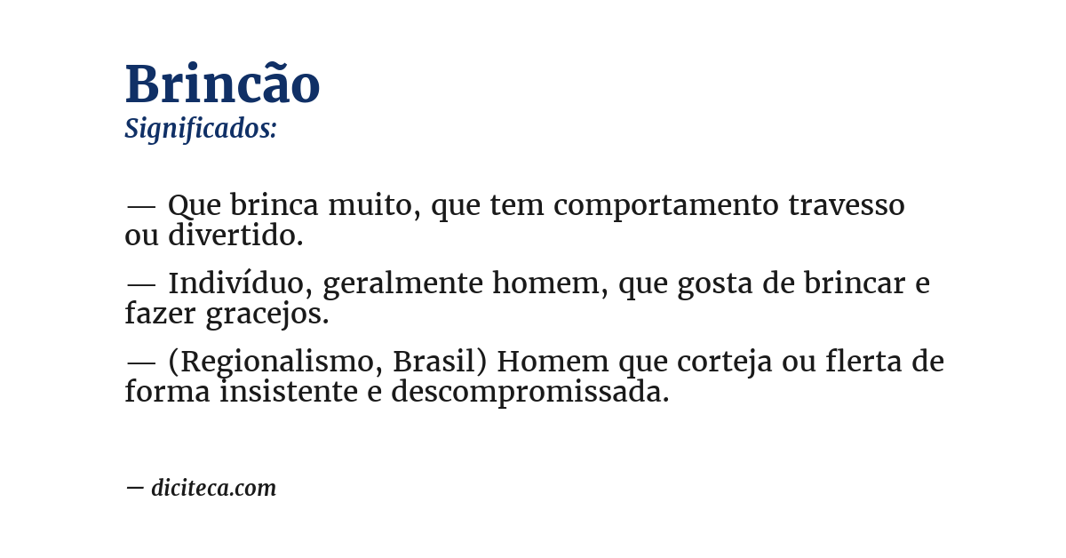 Significado de brincão