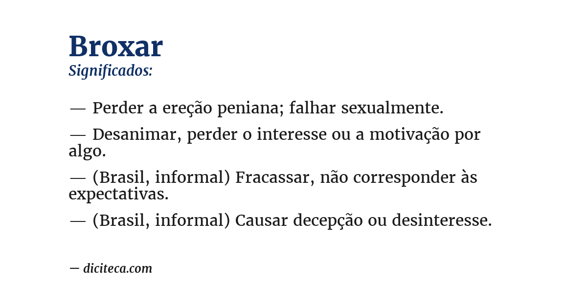Significado de broxar