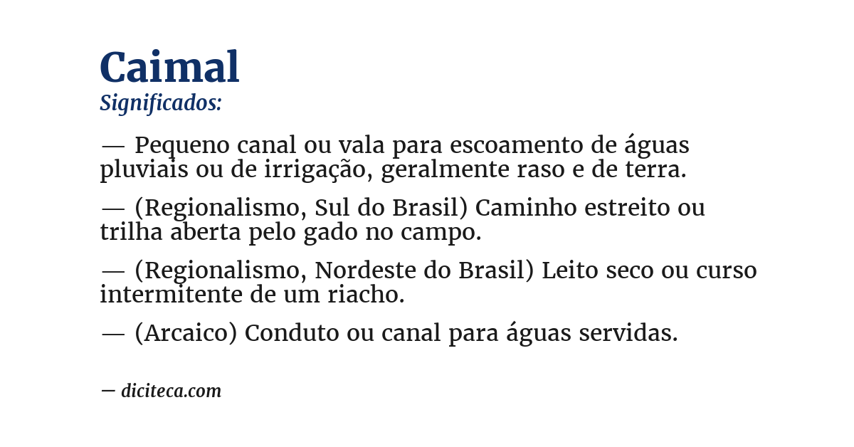 Significado de caimal