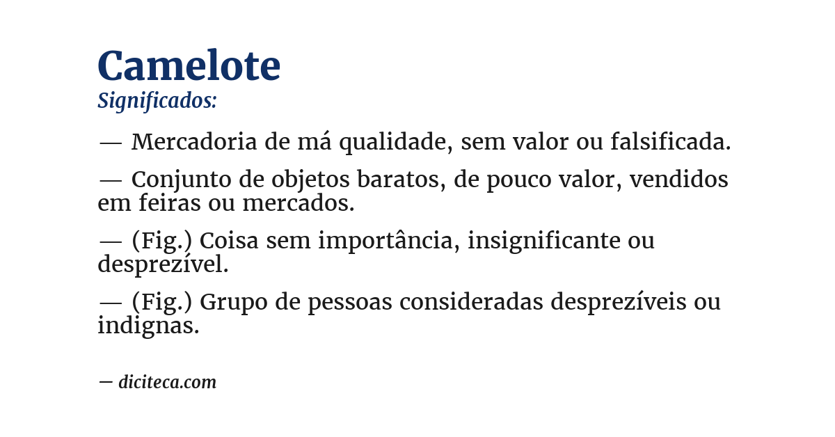 Significado de camelote