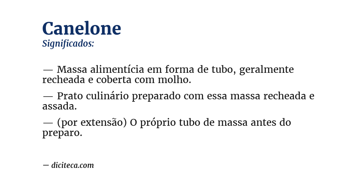 Significado de canelone