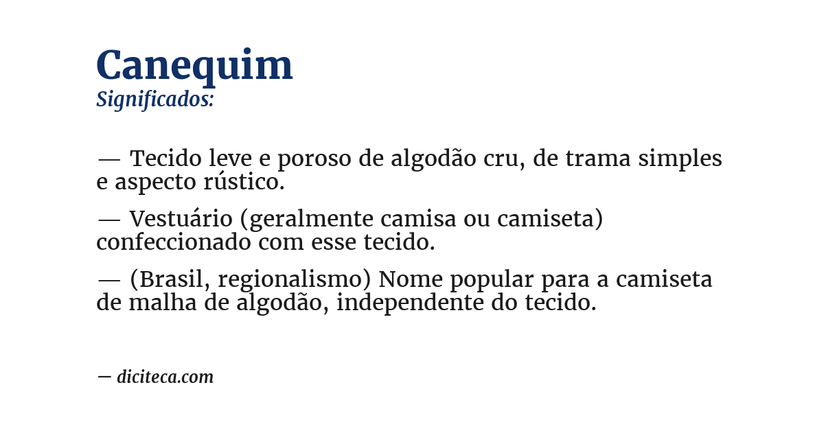Significado de canequim