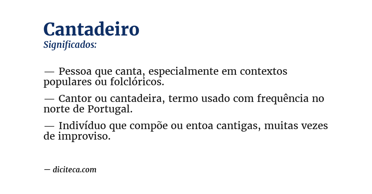 Significado de cantadeiro