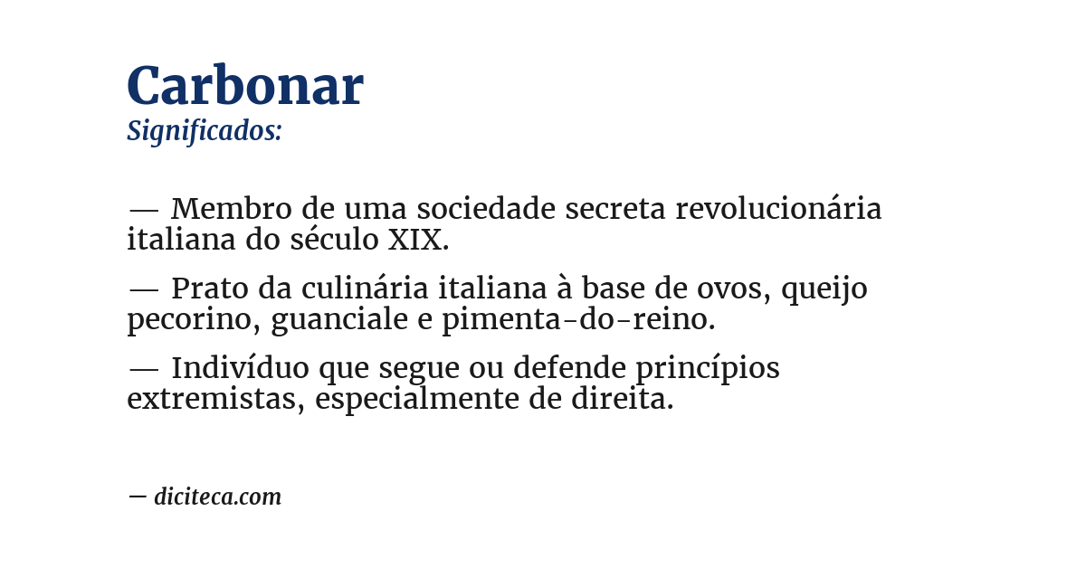 Significado de carbonar